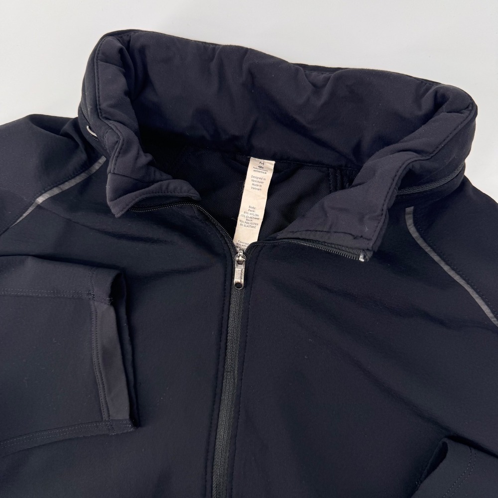 Lululemon Jacket‎ Mens Medium Black Full Zip Reflective Hooded Athletic 9319
